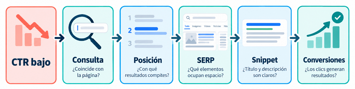 Pasos para analizar un CTR bajo en Google Search Console